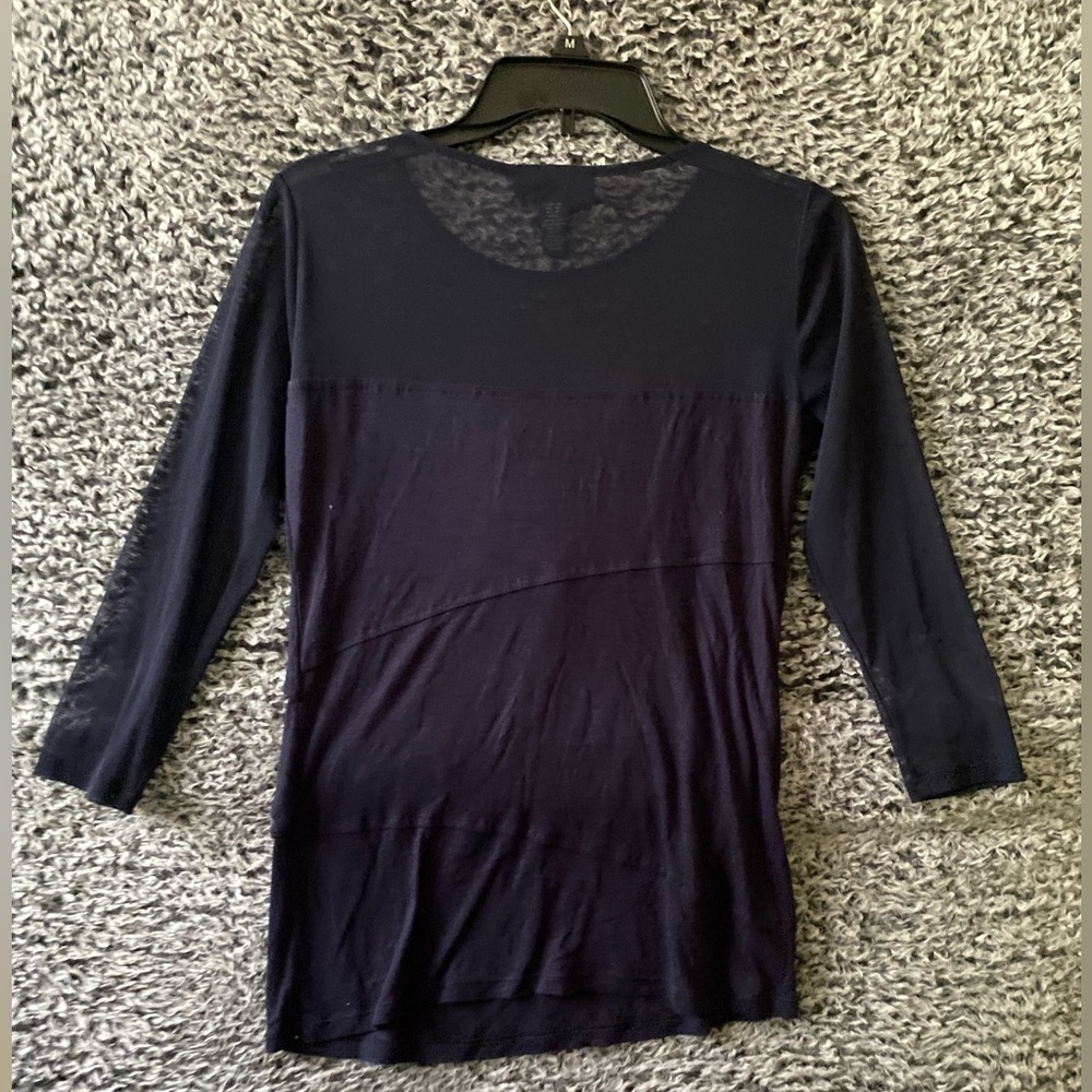 INC Womens Navy Bleu Sirt 3/4 Sleeves Size Small - Picture 5 of 6